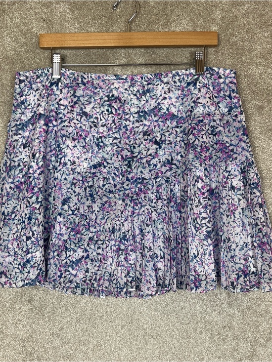Banana Republic Dresses & Skirts - Banana Republic Skirt Womens 14 Blue Floral Pleated Sheer Lined Side Zip- 5139